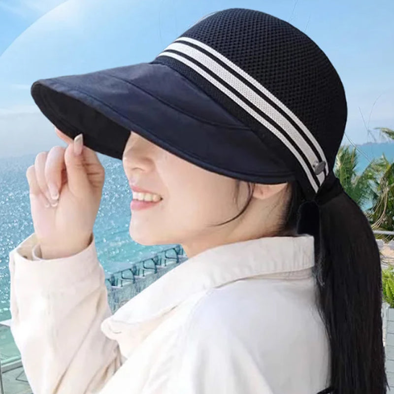 🥳 عرض 2026 الساخن 🥳💞 أكثر من 50 ألف قطعة مباعة! 🌴☀️ خصم 50%! قبعة شمس نسائية قابلة للتنفس، خفيفة وأنيقة مع حماية من الأشعة. مقاس قابل للتعديل ومثالية للشاطئ والحديقة 👒🛡️