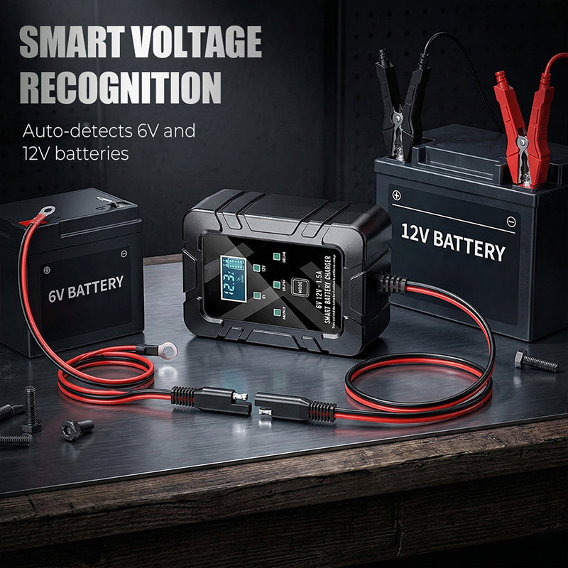 🔥 عرض لفترة محدودة خصم 50% 🔥 شاحن بطارية أوتوماتيكي 1.5 أمبير 6V/12V