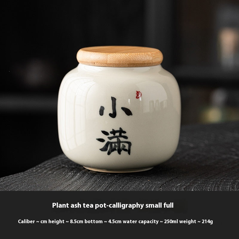 Chinese Calligraphy Ceramic Mini Tea Pot