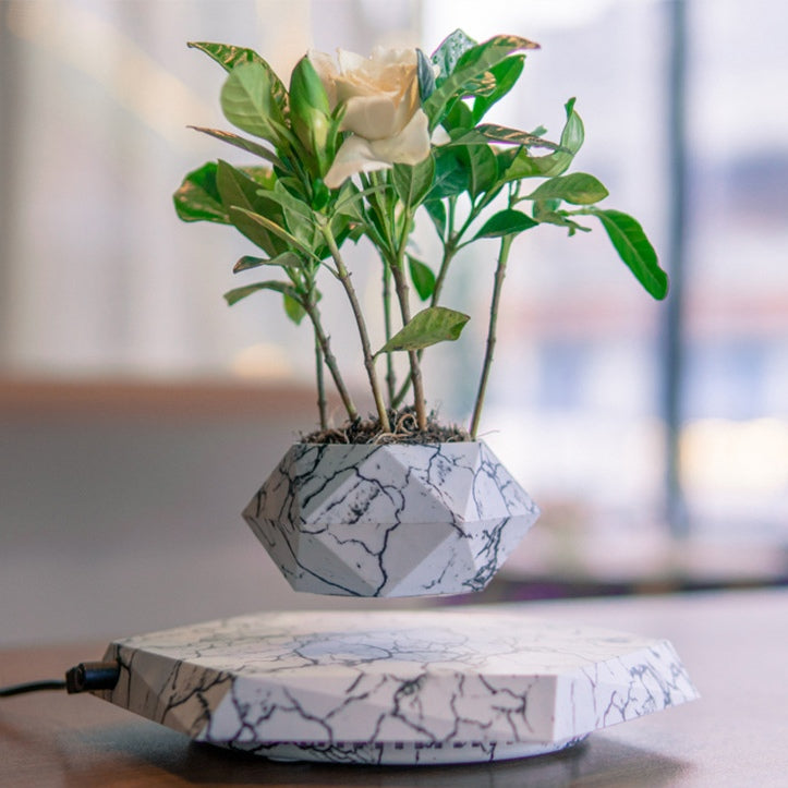 Levitating Marble Pattern Plant Pot