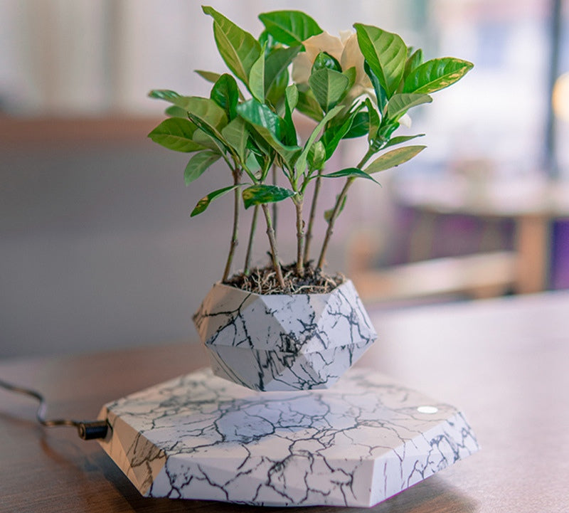 Levitating Marble Pattern Plant Pot