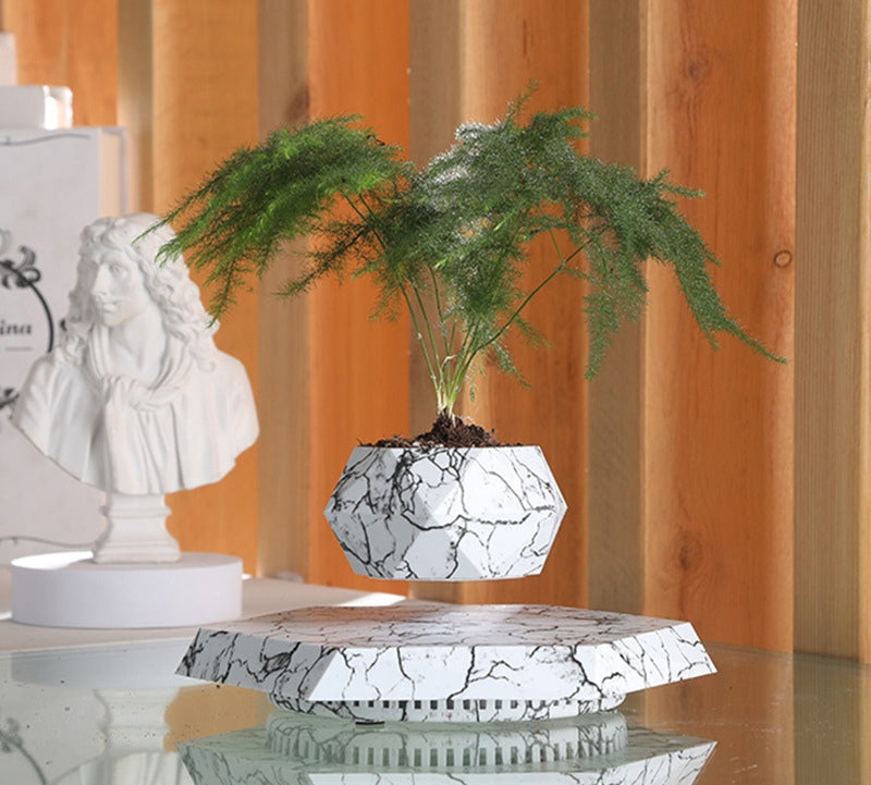 Levitating Marble Pattern Plant Pot