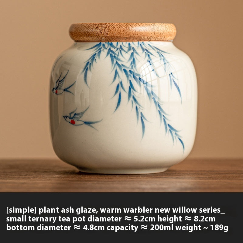 Chinese Calligraphy Ceramic Mini Tea Pot