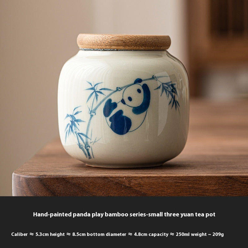 Chinese Calligraphy Ceramic Mini Tea Pot