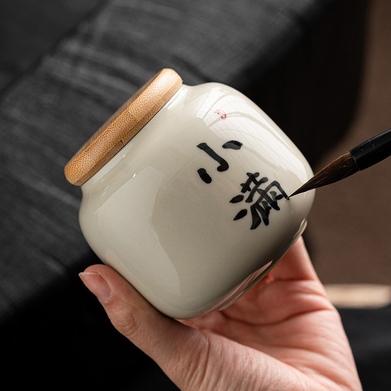 Chinese Calligraphy Ceramic Mini Tea Pot